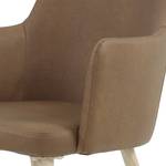 Chaises à accoudoirs Lenola (lot de 2) Imitation cuir / Acier - Latte macchiatto