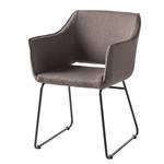 Lot de 2 chaises à accoudoirs Nikalla I Tissu / Métal - Gris / Noir