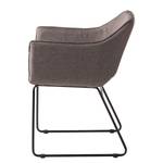 Lot de 2 chaises à accoudoirs Nikalla I Tissu / Métal - Gris / Noir