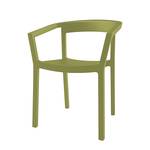 Chaises à accoudoirs Peach (lot de 2) Lot de 2 - Plastique - Vert olive - Vert olive