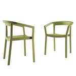 Chaises à accoudoirs Peach (lot de 2) Lot de 2 - Plastique - Vert olive - Vert olive