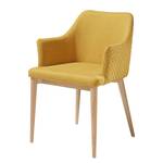 Chaise à accoudoirs Serba Tissu - Jaune moutarde