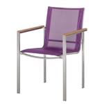 Chaises de jardin T-Line VIII (lot de 2) Métal / Textilène couleur mûre