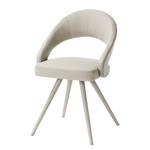 Chaises à accoudoirs Tamira (lot de 2) kunstleer/beige roestvrij staal