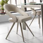 Chaises à accoudoirs Tamira (lot de 2) kunstleer/beige roestvrij staal