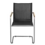 Set di 2 sedie a sbalzo TEAK DELUXE Textilene / Acciaio inox - Nero / Argento