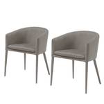 Chaises à accoudoirs Terlan I (lot de 2) Imitation cuir - Gris clair