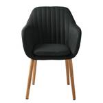 Chaises à accoudoirs TILANDA Tissu / Chêne massif - Tissu Cors: Anthracite - 1 chaise