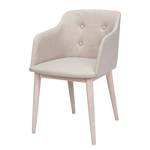 Chaises à accoudoirs Para (lot de 2) Tissu - Beige - Hévéa