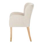 Armleunstoel Bakersfield geweven stof/massief eikenhout - Beige