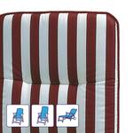 Coussin amovible Basic Line Rayé blanc / rouge bordeaux - Chaise à dossier bas - 100 x 50 cm