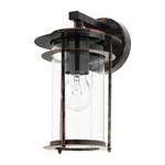 Buitenwandlamp Valdeo glas/staal - 1 lichtbron - Zwart/Koperkleurig