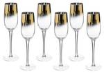 Champagnergläser ARYA, 210 ml, 6er-Set Gold - Glas - 7 x 26 x 7 cm