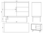 Sideboard VIVIARO Grau - Holzwerkstoff - 34 x 82 x 39 cm