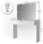 Coiffeuse Azuravec miroir et LED Blanc - Bois manufacturé - 120 x 153 x 40 cm