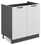 Meuble bas sous-évier Fame-Line 36053 Gris - Blanc - Bois manufacturé - 80 x 82 x 52 cm