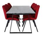 Essgruppe Estelle 32 (7-teilig) Rot - Massivholz - 90 x 76 x 200 cm