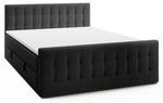 Boxspringbett Yazo Royal Schwarz - Breite: 182 cm