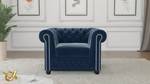 Sessel Karl Chesterfield Marineblau - Nachtblau