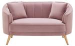 2-Sitzer-Sofa HOPE Pink - Massivholz - Textil - 141 x 77 x 73 cm