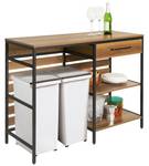 Kücheninsel FSB71-PF Schwarz - Braun - Holzwerkstoff - Metall - 120 x 90 x 45 cm