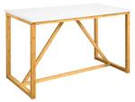 Table salle à manger FWT72-WN Blanc - Bambou - Bois manufacturé - 120 x 75 x 60 cm