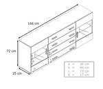 Sideboard Bari V2 Schwarz - Steingrau - Breite: 166 cm