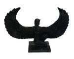 Skulptur Frau mit Flügel Schwarz - Kunststoff - Stein - 30 x 23 x 8 cm