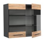 Küchenschrank Glas Fame-Line 38309 Anthrazit - Eiche Dekor - 80 x 72 x 34 cm