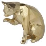 Harz-Skulptur Facettierter Katze Gold