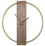 Horloge murale CASITAS Marron - Doré - Bois massif - 47 x 51 x 5 cm