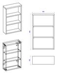 Seitenschränke CLASSIC SCAB40 Braun - Holzwerkstoff - 40 x 65 x 15 cm