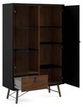 Vitrine Rye Noir - En partie en bois massif - 102 x 162 x 40 cm