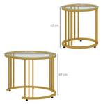 Couchtische 839-809V00GD Gold - Glas - 60 x 47 x 60 cm