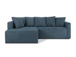 Schlaf-Ecksofa mit Box ELIE 4 Sitzplätze Blau