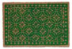 Tapis en coco avec motif floral Marron - Vert - Fibres naturelles - Matière plastique - 60 x 2 x 40 cm