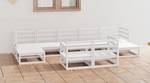 Garten-Lounge-Set (9-teilig) 3009743-1 Weiß - Massivholz - Holzart/Dekor - 70 x 30 x 70 cm