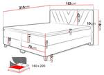 Boxspringbett Romantic Moosgrün - Breite: 152 cm