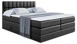 Boxspringbett MIAMI KING Hochglanz Schwarz - Breite: 180 cm