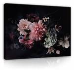 Leinwandbild Blumen Dark Wohnzimmer 100 x 75 cm