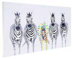 Ölgemälde Zebras II handgemalt Textil - 70 x 140 x 3 cm
