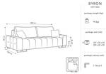 Schalfsofa mit Box BYRON 3 Sitzplätze Hellgrau