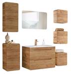 Badezimmermöbel Komplett Set Eiche Braun - Holzwerkstoff - 182 x 200 x 46 cm