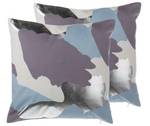 Coussin décoratif IXIA Bleu - Mauve - Argenté - Blanc - Fibres naturelles - 45 x 12 x 45 cm