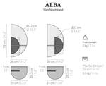 ALBA L SLIM Halbrunder Nachttisch Eiche - Weiß