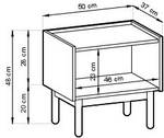 Table de chevet BOHO NS50 Beige - Bois manufacturé - Matière plastique - 50 x 48 x 37 cm