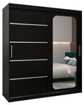 SCHWEBETÜRENSCHRANK PROMO V2 Schwarz - Breite: 180 cm - 2 Türen