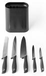 Tasty+ Knife Block plus Knives Grau - Metall - 9 x 37 x 9 cm