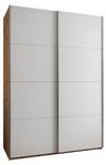 Armoire Lux 1 Imitation chêne - Argenté - Blanc - Largeur : 170 cm