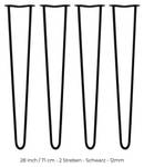 4 x 2 Streben Hairpin-Tischbeine 71cm Schwarz - Metall - 1 x 71 x 2 cm